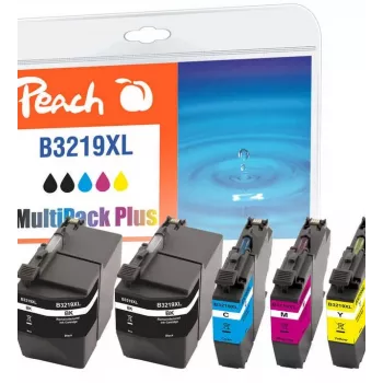 Peach Combi Pack Plus, saderīgs ar Brother LC-3219XL, augstas (XL) ražības, melns, ciāns, fuksīns, dzeltens, 62 ml, 15 ml, 5 gab., komplekts