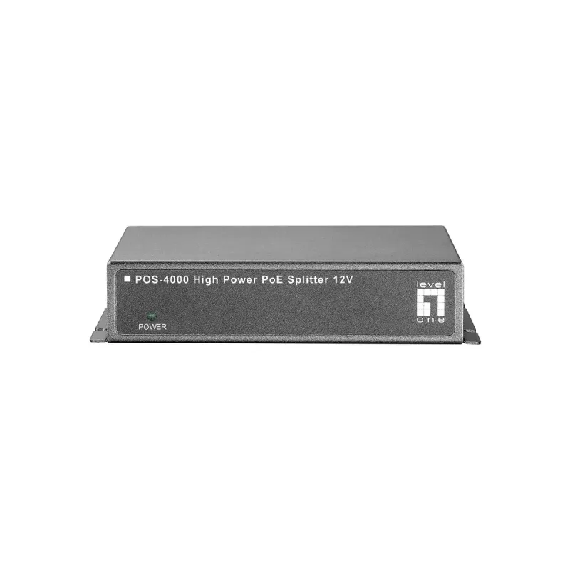 LevelOne Fast Ethernet augstas jaudas PoE sadalītājs, 12V līdzstrāvas izeja