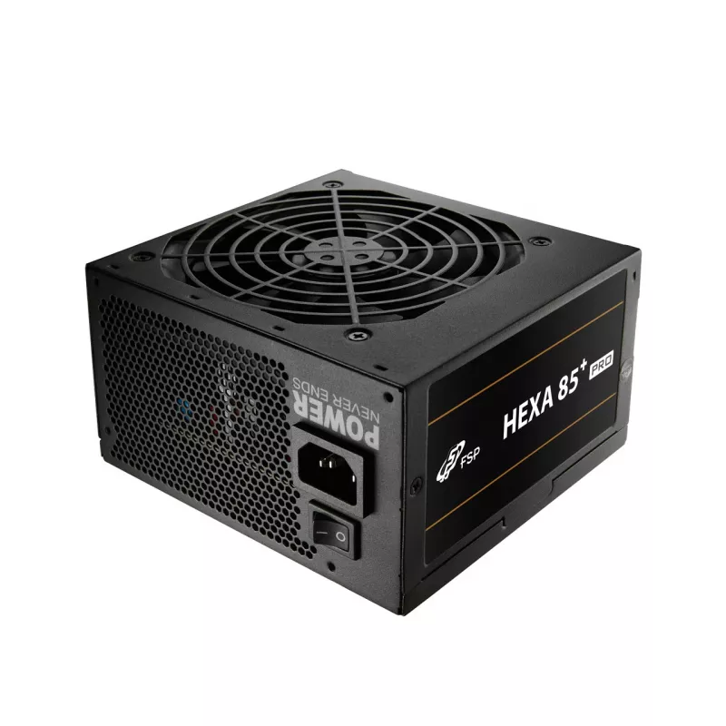 FSP HEXA 85+ PRO 350W barošanas bloks ATX ATX2.5 melns, 350 W, 100 - 240 V, 50 - 60 Hz, 5 - 2 A, aktīvs, 85 W