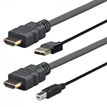 Vivolink PROHDMIUSBAB4 video kabeļa adapteris 4 m HDMI + USB Type-A HDMI + USB Type-B Melns