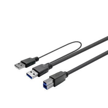 Vivolink PROUSB3AB5C-DUAL USB kabelis 5 m USB A USB B Melns