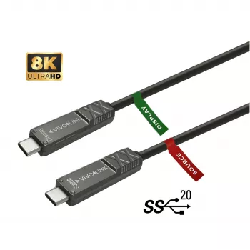 Vivolink PROUSBCMM10OP USB kabelis USB 3.2 Gen 2 (3.1 Gen 2) 10 m USB C Melns