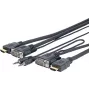 Vivolink PROVGAHDMIFLY7 video kabeļa adapteris 5 m VGA (D-Sub) + 3.5mm HDMI Type A (Standard) melns