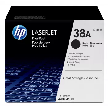 HP 38A 2-pack Melns Oriģināls LaserJet tonera kasetes Q1338D tonera kasete 2 gab.