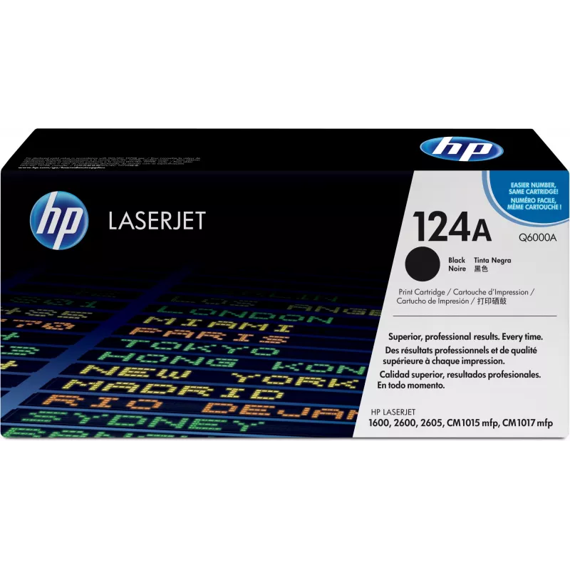 HP 124A melna oriģinālā LaserJet tonera kasetne