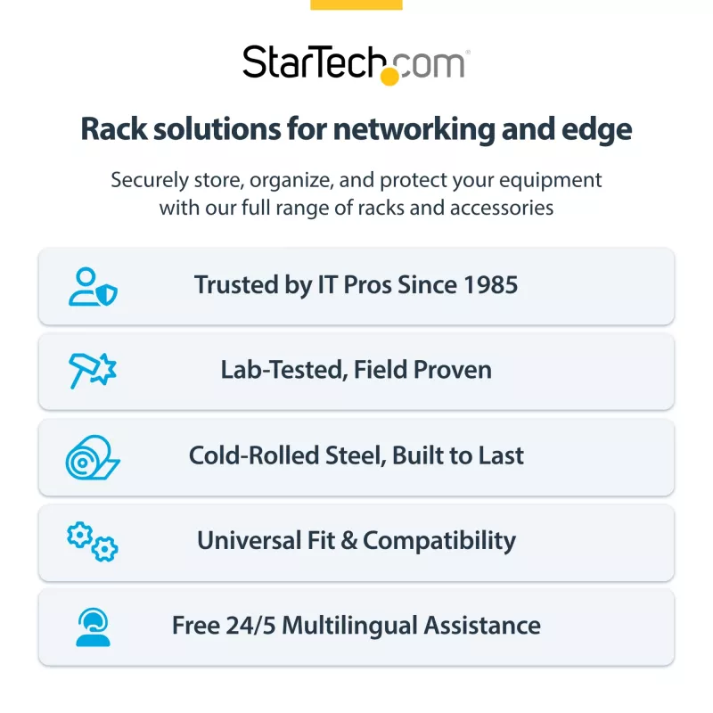 StarTech.com 2U sienas montāžas tīkla statīvs - 14 collu dziļš (zema profila) - 19 collu plāksteru paneļu kronšteins seklam serverim, IT aprīkojumam, tīkla komutatoriem - 77 mārciņas/35 kg svara ietilpība, melns
