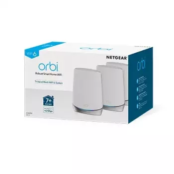 NETGEAR Orbi RBK753 AX4200 WiFi 6 Mesh sistēma Tri-band (2,4 GHz / 5 GHz / 5 GHz) Wi-Fi 6 (802.11ax) Balta 7 Iekšējā