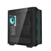 Datora korpuss DeepCool CC560 V2 Midi Tornis Melns — ATX/microATX, Rūdītais stikls, RGB priekšpuse, 360mm priekšējais radiators, 370mm GPU