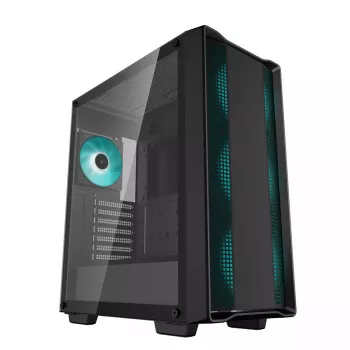 Datora korpuss DeepCool CC560 V2 Midi Tornis Melns — ATX/microATX, Rūdītais stikls, RGB priekšpuse, 360mm priekšējais radiators, 370mm GPU