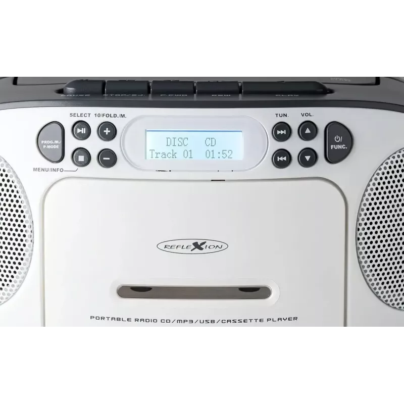 Portable boombox Reflexion RCR2260DAB balta/pelēka with DAB+/FM tuner and CD player