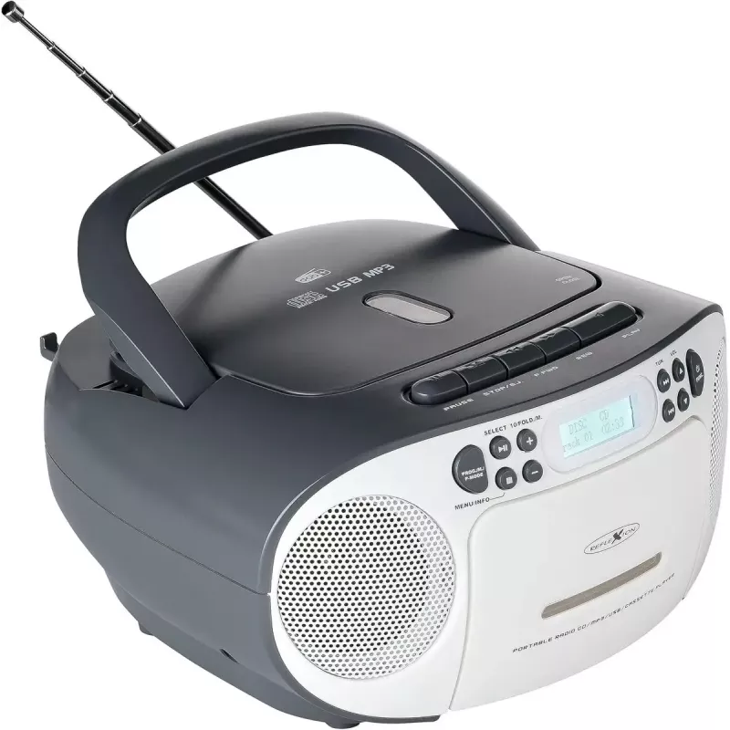 Portable boombox Reflexion RCR2260DAB balta/pelēka with DAB+/FM tuner and CD player