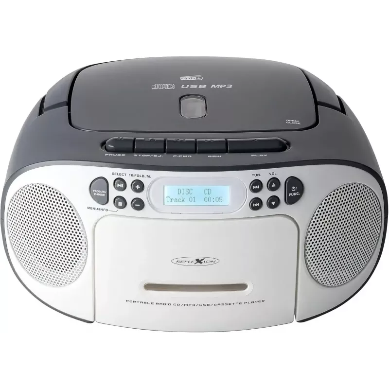 Portable boombox Reflexion RCR2260DAB balta/pelēka with DAB+/FM tuner and CD player