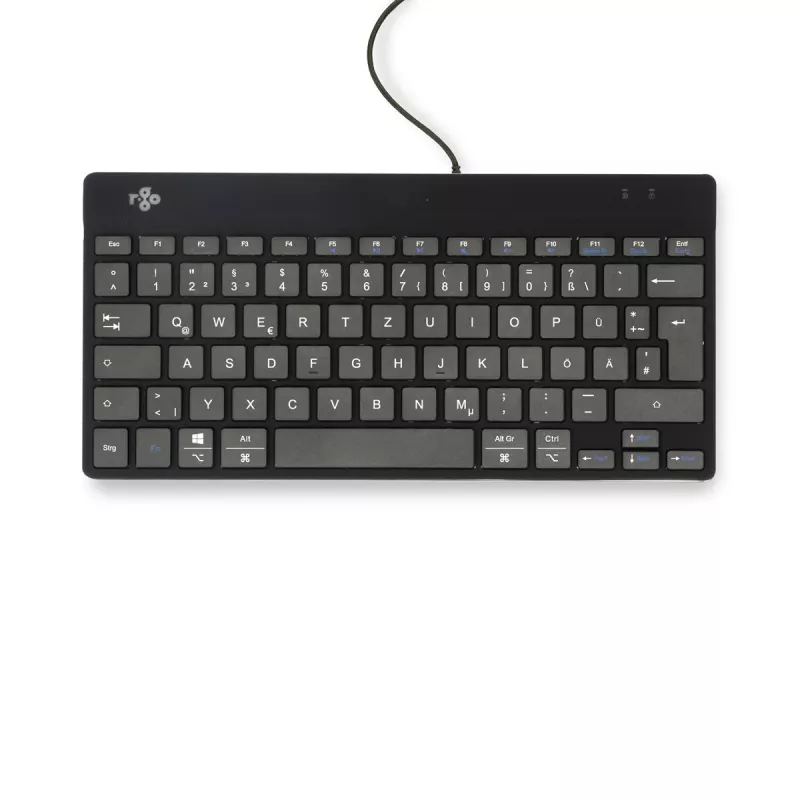 R-Go Tools Ergonomiskā tastatūra R-Go Compact Break, kompakta tastatūra ar pārtraukuma programmatūru, QWERTZ (DE), vadu, melna