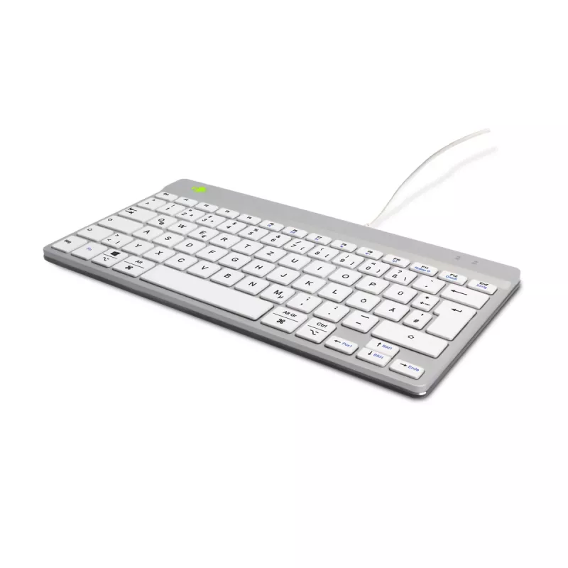 R-Go Tools ergonomiskā tastatūra R-Go Compact Break, kompakta tastatūra ar pārtraukuma programmatūru, QWERTZ (DE), vadu, balta
