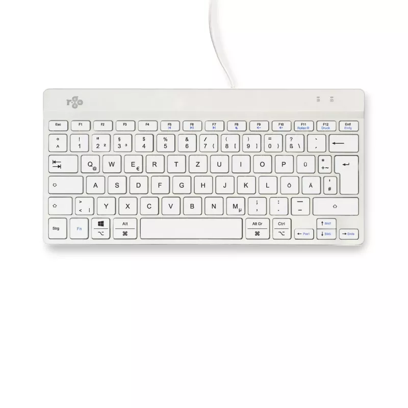 R-Go Tools ergonomiskā tastatūra R-Go Compact Break, kompakta tastatūra ar pārtraukuma programmatūru, QWERTZ (DE), vadu, balta