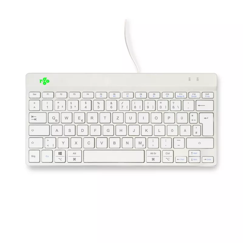 R-Go Tools ergonomiskā tastatūra R-Go Compact Break, kompakta tastatūra ar pārtraukuma programmatūru, QWERTZ (DE), vadu, balta