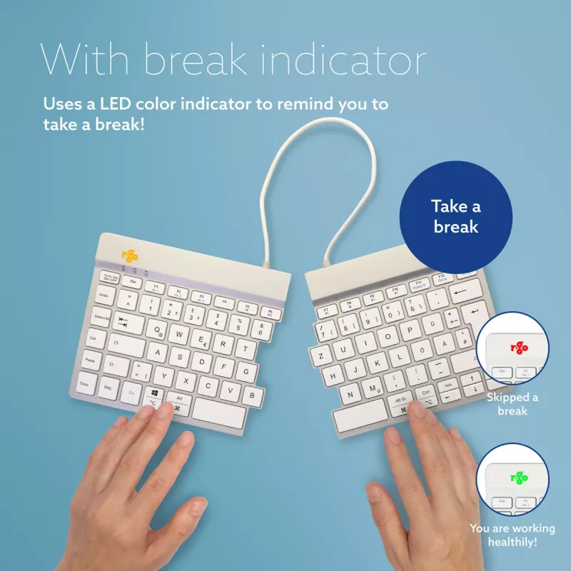R-Go Tools Ergonomic tastatūra R-Go Split Break with break RGOSBDEWLWH