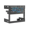 StarTech.com 8U 19 collu sienas montāžas tīkla plaukts - 12 collu dziļumā 2 statņu atvērta rāmja serveru telpas plaukts datu/AV/IT/datoru aprīkojumam/plāksteru panelim ar būra uzgriežņiem un skrūvēm 135 lb ietilpība, melns (RK812WALLO)