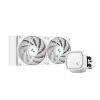 Universāls šķidruma dzesētājs DeepCool LE520 WH — 120 mm ventilators, 220 W TDP, balts, atbalsta LGA 1150/1151/1155/1200/1700 un AM4/AM5