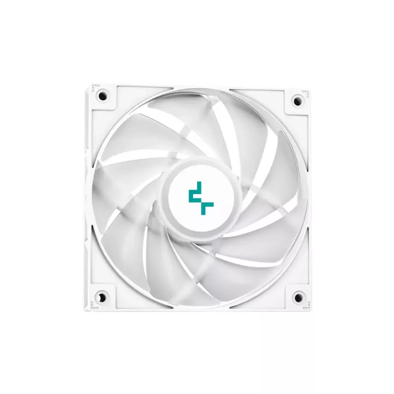 Universāls šķidruma dzesētājs DeepCool LE520 WH — 120 mm ventilators, 220 W TDP, balts, atbalsta LGA 1150/1151/1155/1200/1700 un AM4/AM5