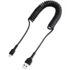 StarTech.com 1 m (3 pēdas) USB uz Lightning vads, MFi sertificēts, spirālveida iPhone lādētāja vads, melns, izturīgs TPE apvalks ar aramīda šķiedru, izturīgs spirālveida Lightning vads