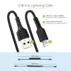StarTech.com 1 m (3 pēdas) USB uz Lightning vads, MFi sertificēts, spirālveida iPhone lādētāja vads, melns, izturīgs TPE apvalks ar aramīda šķiedru, izturīgs spirālveida Lightning vads
