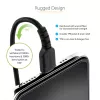 StarTech.com 1 m (3 pēdas) USB uz Lightning vads, MFi sertificēts, spirālveida iPhone lādētāja vads, melns, izturīgs TPE apvalks ar aramīda šķiedru, izturīgs spirālveida Lightning vads