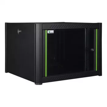 Pie sienas stiprināms statnis LOGON RWP07U45BL 7U melns ar atslēgas slēdzeni