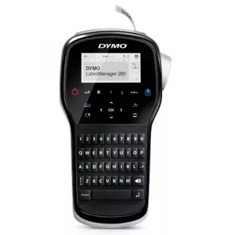 Etiķešu printeris Dymo LabelManager 280 — termotransfera, D1 lente 6/9/12 mm, uzlādējams, LCD, QWERTY