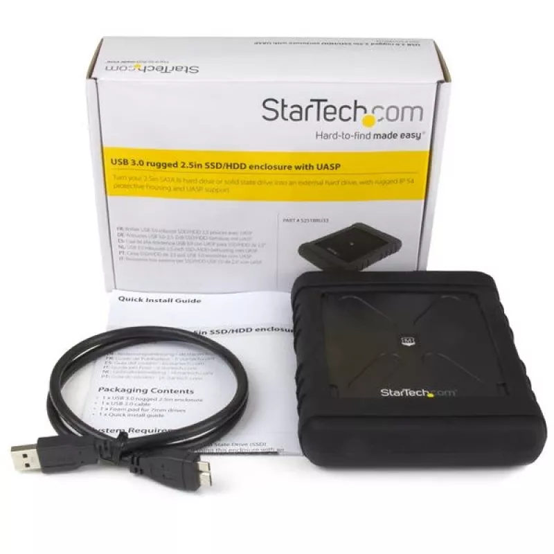 StarTech.com Izturīgs cietā diska korpuss - USB 3.0 uz 2,5 collu SATA 6Gbps HDD vai SSD - UASP