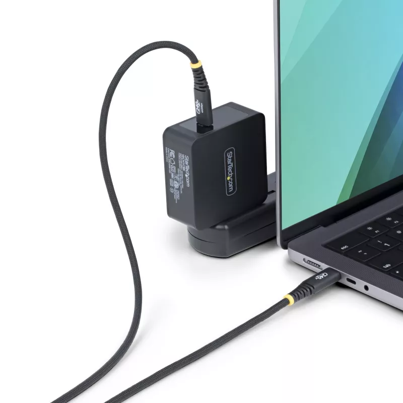 StarTech.com 3 pēdu (1 m) USB-C uzlādes kabelis, izturīgs un īpaši elastīgs, 240 W (5 A) PD EPR, USB 2.0 klēpjdatora lādētāja kabelis, USB-IF sertificēts, izturīgs USB-C uzlādes vads