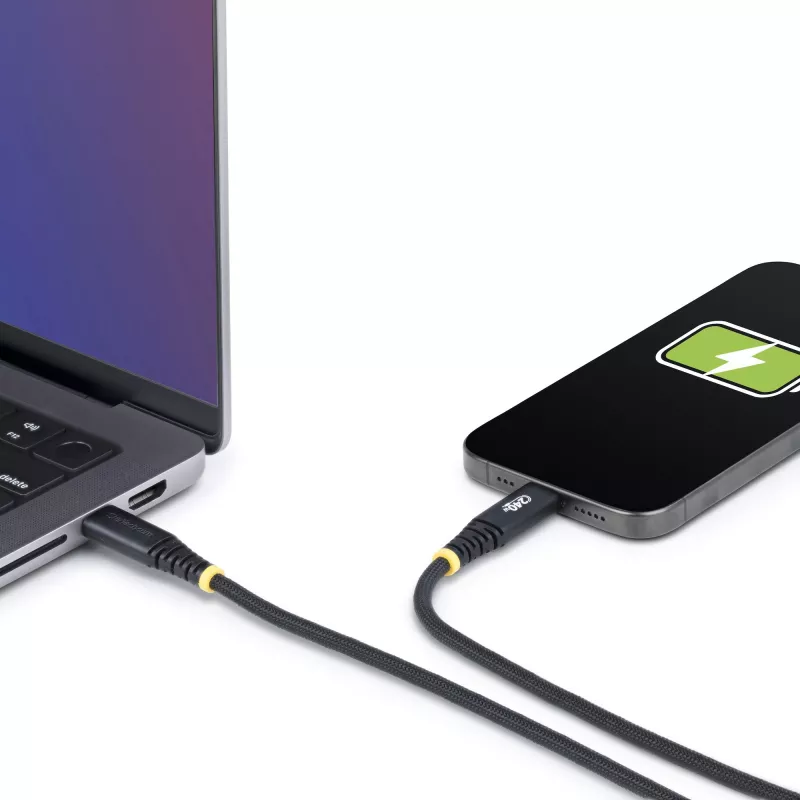 StarTech.com 3 pēdu (1 m) USB-C uzlādes kabelis, izturīgs un īpaši elastīgs, 240 W (5 A) PD EPR, USB 2.0 klēpjdatora lādētāja kabelis, USB-IF sertificēts, izturīgs USB-C uzlādes vads