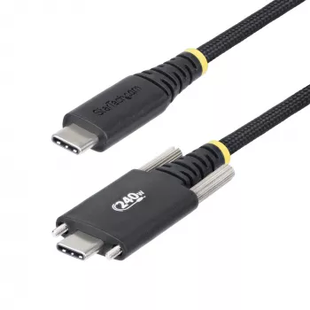 StarTech.com 2 m USB-C uzlādes kabelis, sānu skrūvējams fiksators, 240 W (5 A) PD EPR, divslāņu silikona/pīts apvalks, USB 2.0 klēpjdatora lādētāja kabelis, USB-IF sertificēts, izturīgs USB-C uzlādes vads