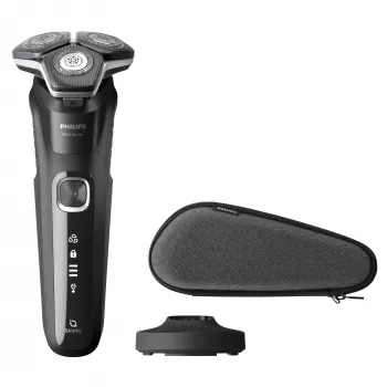 Elektriskais rotācijas skuveklis Philips Series 5000 S5898/35 — 3 galviņas, mitrai un sausai skūšanai, SteelPrecision asmeņi, 60 min bezvada darbība