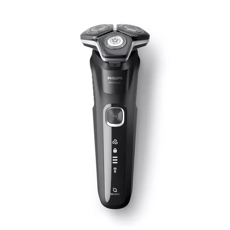 Elektriskais rotācijas skuveklis Philips Series 5000 S5898/35 — 3 galviņas, mitrai un sausai skūšanai, SteelPrecision asmeņi, 60 min bezvada darbība