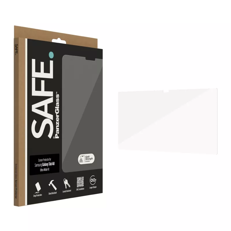 Ekrāna aizsargs PanzerGlass SAFE. priekš Samsung Galaxy Tab A8 Ultra-Wide Fit rūdīts stikls