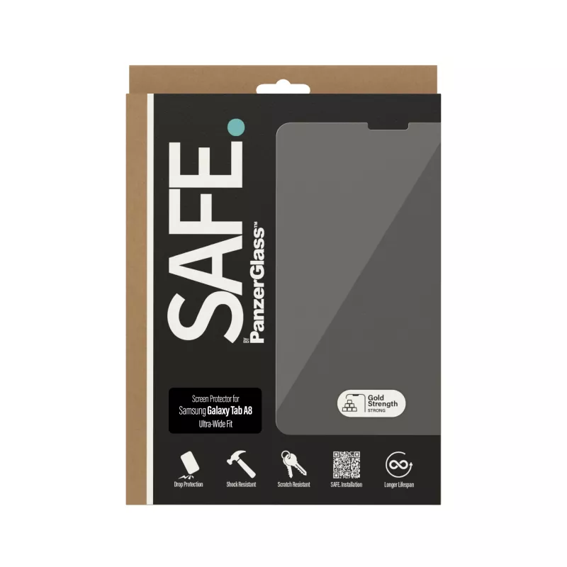 Ekrāna aizsargs PanzerGlass SAFE. priekš Samsung Galaxy Tab A8 Ultra-Wide Fit rūdīts stikls