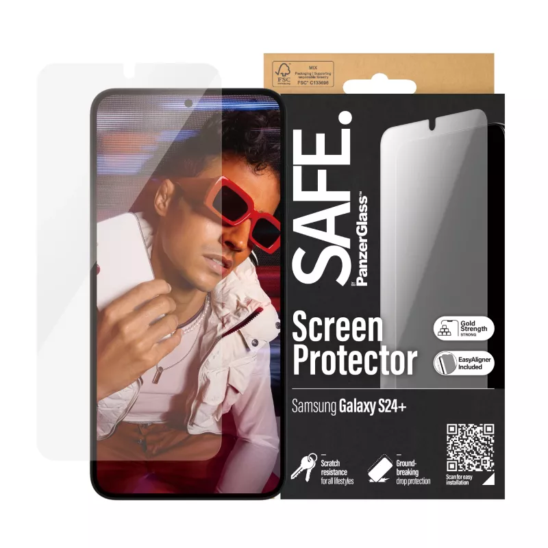 PanzerGlass SAFE. by ® Ekrāna aizsargs Samsung Galaxy S24+ | Īpaši plata piegulšanās ar EasyAligner