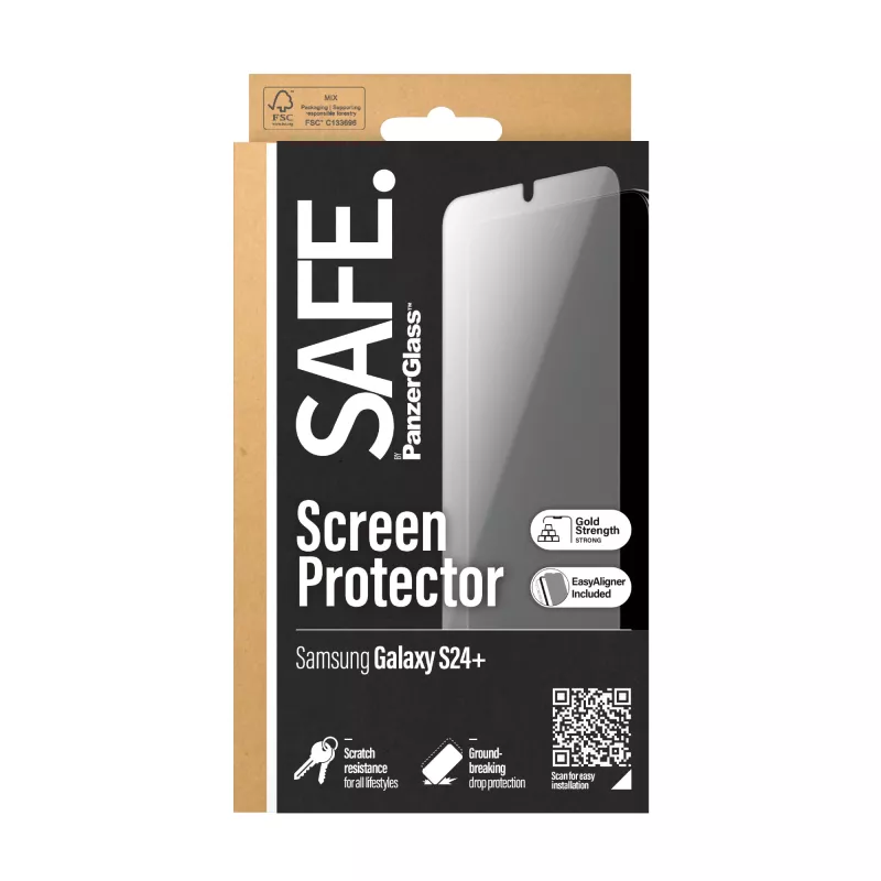 PanzerGlass SAFE. by ® Ekrāna aizsargs Samsung Galaxy S24+ | Īpaši plata piegulšanās ar EasyAligner
