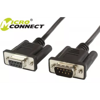 Microconnect SCSEHN3B seriālais kabelis Melns 3 m DB9 M DB9 F