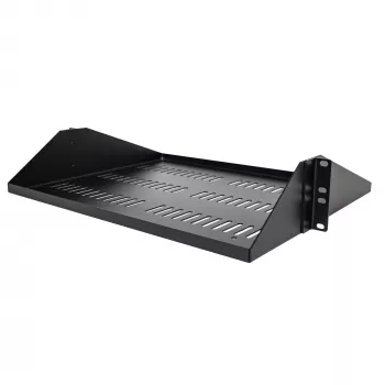 StarTech.com 2U servera statīva plaukts, centrāli stiprināms universāls ventilējams piekaramais paliktnis 19 collu tīkla iekārtu statīvam, lieljaudas tērauds, 91 kg ietilpība, 14 collu dziļums, melns