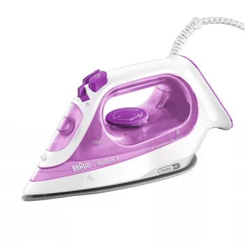 Braun TexStyle 3 SI3030PU tvaika gludeklis ar keramikas zoli, 2300 W, rozā krāsā