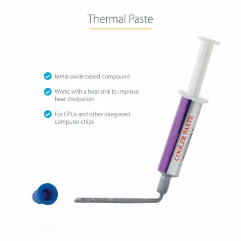 StarTech.com termopasta, metāla oksīda savienojums, atkārtoti noslēdzama šļirce (1,5 g), CPU siltuma izkliedes termiskā smērviela