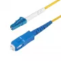 StarTech.com 1 m (3,3 pēdas) LC uz SC (UPC) OS2 vienmoda vienvirziena optiskās šķiedras kabelis, 9/125 µm, 40G/100G, liekumizturīgs, zemi ievades zudumi – LSZH optikas plākstera vads