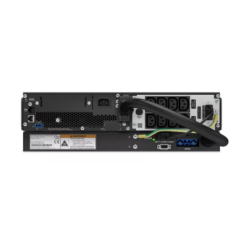APC Smart-UPS On-Line, 1500VA, plauktā montējams 3U, 230V, 8x C13 IEC ligzdas, SmartSlot, pagarināta darbība, ar sliežu komplektu, ar litija jonu ārējo akumulatoru
