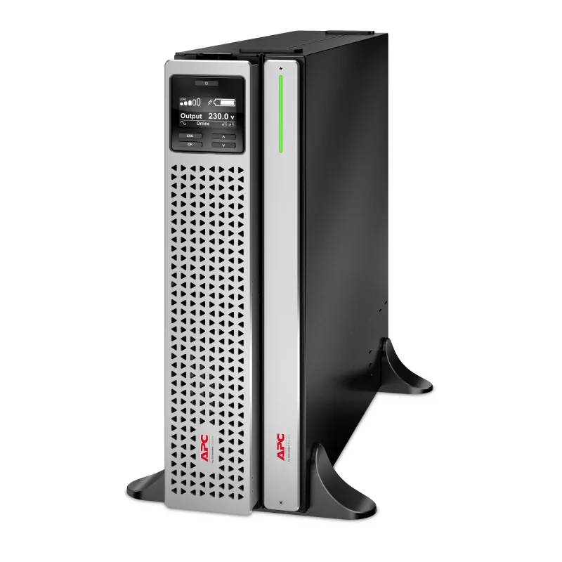 APC Smart-UPS On-Line, 1500VA, plauktā montējams 3U, 230V, 8x C13 IEC ligzdas, SmartSlot, pagarināta darbība, ar sliežu komplektu, ar litija jonu ārējo akumulatoru
