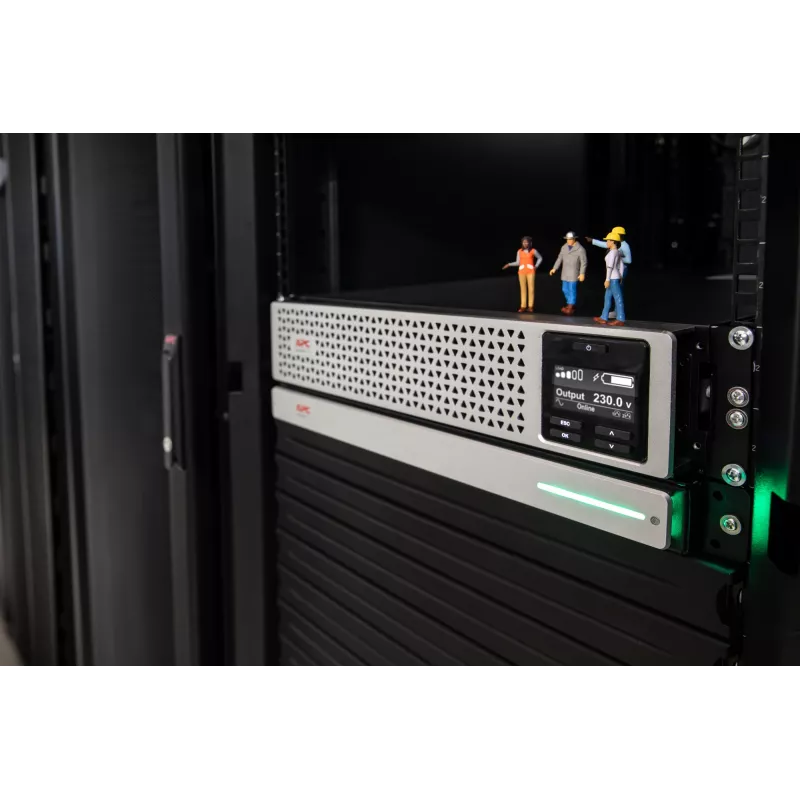 APC Smart-UPS On-Line, 1500VA, plauktā montējams 3U, 230V, 8x C13 IEC ligzdas, SmartSlot, pagarināta darbība, ar sliežu komplektu, ar litija jonu ārējo akumulatoru