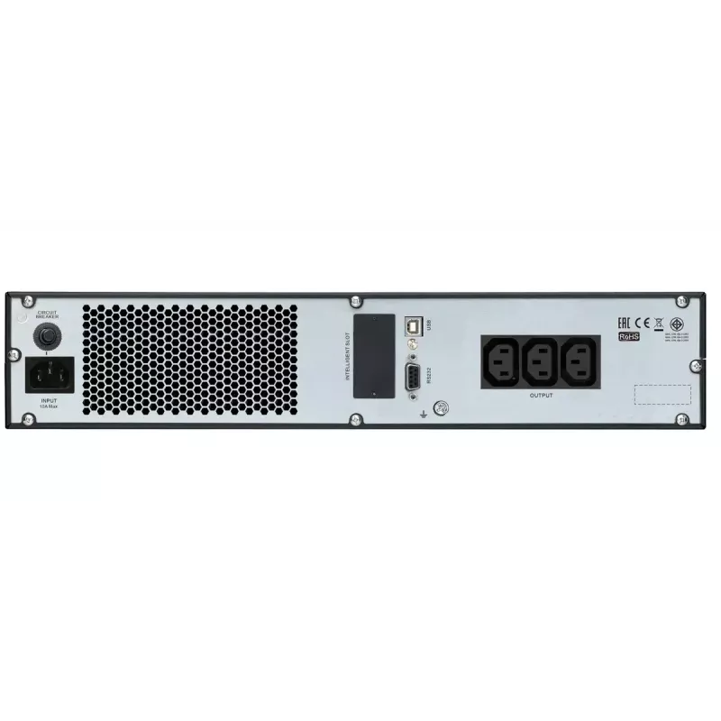APC Easy UPS On-Line, 1000VA/800W, Rackmount 2U, 230V, 3x IEC C13 rozetes, Intelligent Card Slot, LCD, bez sliežu komplekta