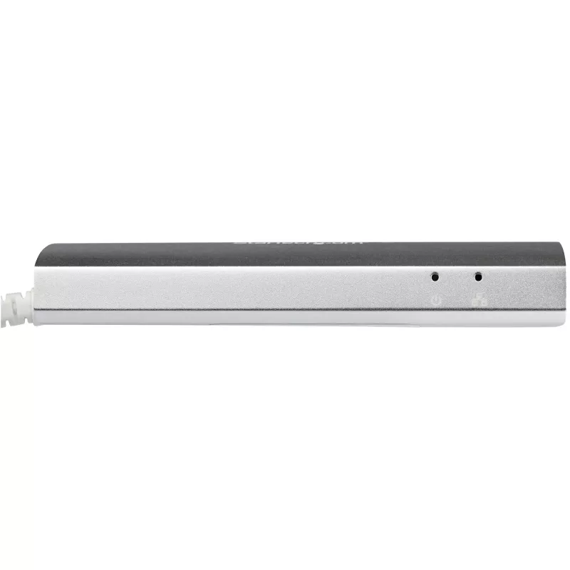 StarTech.com 3 portu pārnēsājams USB 3.0 centrmezgls ar gigabitu Ethernet - iebūvēts kabelis~3 portu pārnēsājams USB 3.0 centrmezgls ar gigabitu Ethernet - 5 Gbps - iebūvēts kabelis