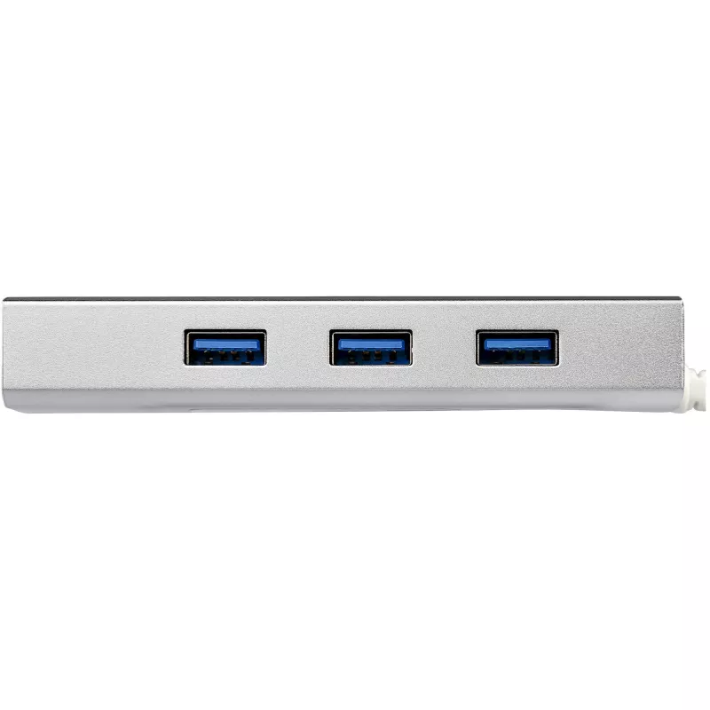 StarTech.com 3 portu pārnēsājams USB 3.0 centrmezgls ar gigabitu Ethernet - iebūvēts kabelis~3 portu pārnēsājams USB 3.0 centrmezgls ar gigabitu Ethernet - 5 Gbps - iebūvēts kabelis